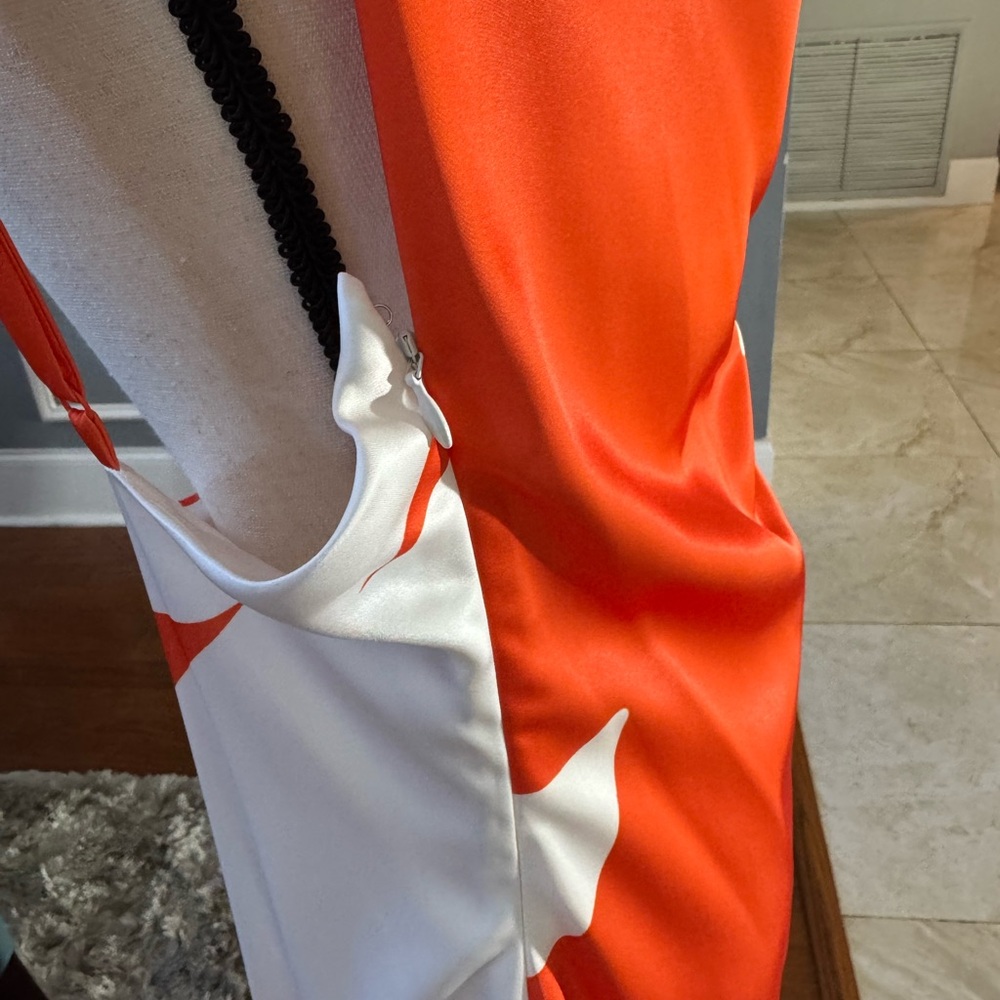 Hanifa Vibrant Orange and White Maxi Dress - Picture 6 of 8